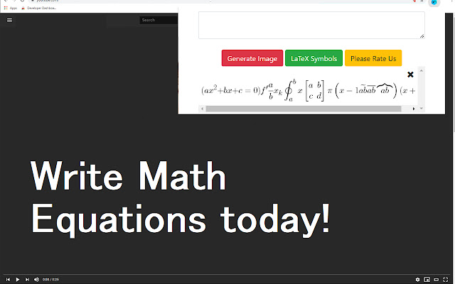 معادلات Latex Math لـ Google Chrome ™ من متجر Chrome الإلكتروني ليتم تشغيلها باستخدام OffiDocs Chromium عبر الإنترنت