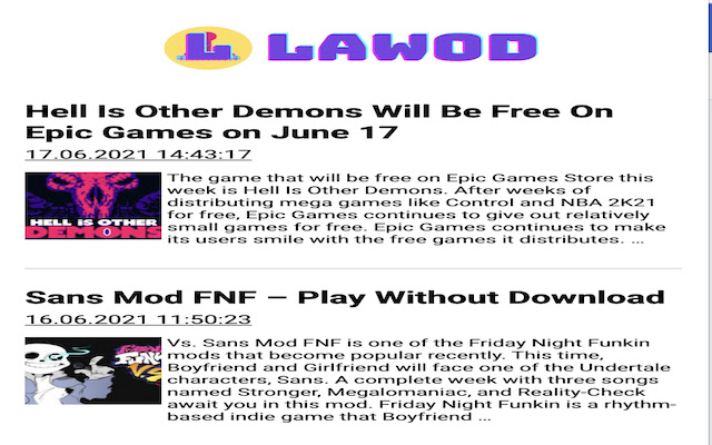 Lawod.Com Feed  from Chrome web store to be run with OffiDocs Chromium online