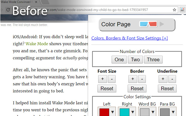 Lazy Eye Training: Web Reader  from Chrome web store to be run with OffiDocs Chromium online