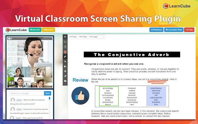 LearnCube Screen Share and Record Plugin  from Chrome web store to be run with OffiDocs Chromium online