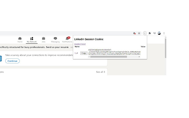 Learners.ai Linkedin cookie Viewer  from Chrome web store to be run with OffiDocs Chromium online