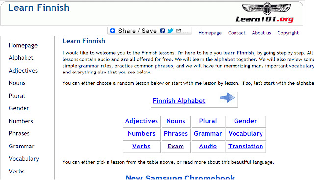 Learn Finnish  from Chrome web store to be run with OffiDocs Chromium online