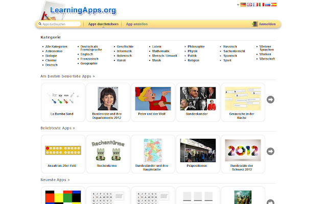 LearningApps.org  from Chrome web store to be run with OffiDocs Chromium online