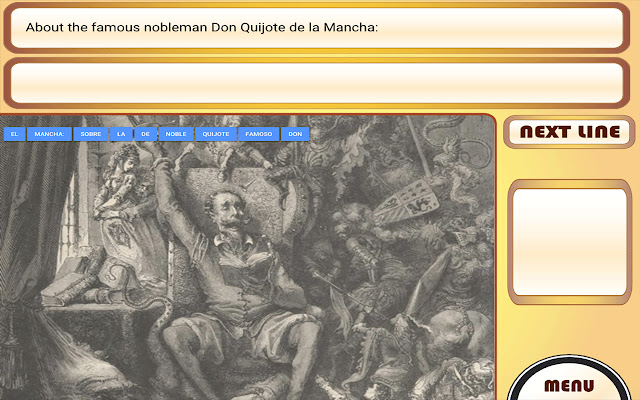 Learn Spanish with Don Quixote  from Chrome web store to be run with OffiDocs Chromium online