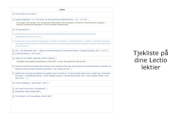 Lectio Checklist  from Chrome web store to be run with OffiDocs Chromium online