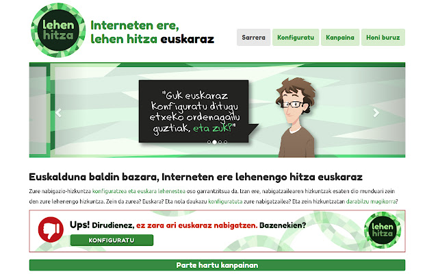 Lehen hitza euskaraz  from Chrome web store to be run with OffiDocs Chromium online