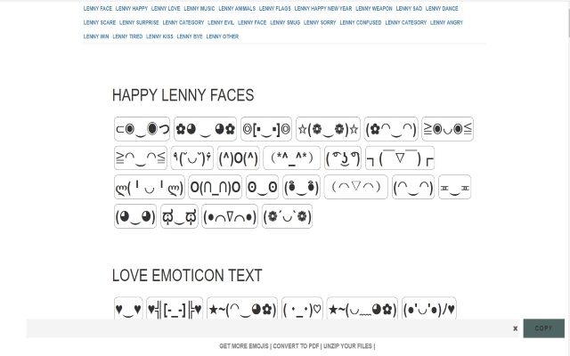 Lenny Face Copy for Google Chrome™  from Chrome web store to be run with OffiDocs Chromium online