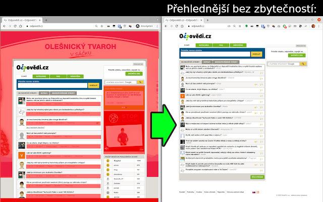 Lepší Odpovědi.cz  from Chrome web store to be run with OffiDocs Chromium online