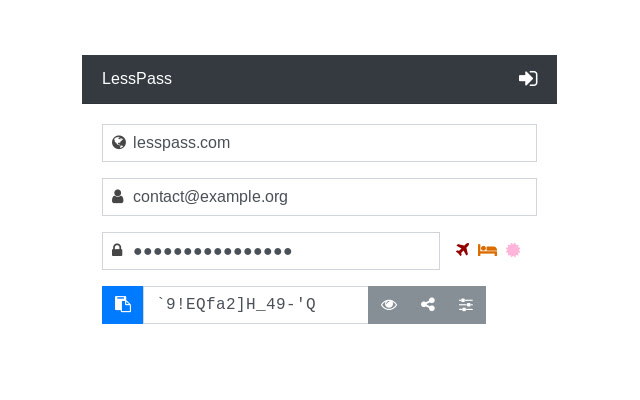 LessPass  from Chrome web store to be run with OffiDocs Chromium online