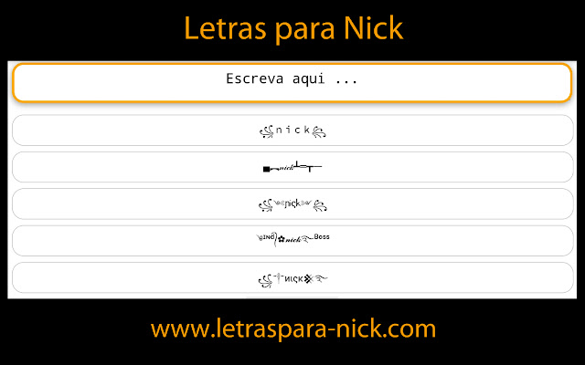 Letras para Nick  from Chrome web store to be run with OffiDocs Chromium online