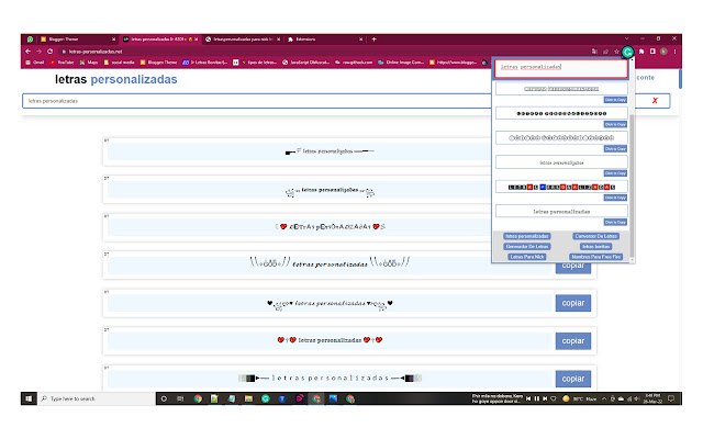 letras personalizadas  from Chrome web store to be run with OffiDocs Chromium online