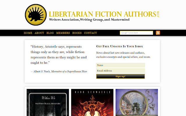 Libertarian Fiction Authors  from Chrome web store to be run with OffiDocs Chromium online