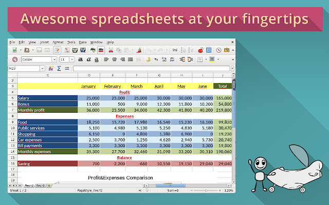 LibreOffice Calc on rollApp  from Chrome web store to be run with OffiDocs Chromium online