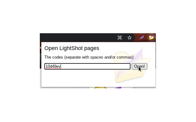 LightShot opener  from Chrome web store to be run with OffiDocs Chromium online