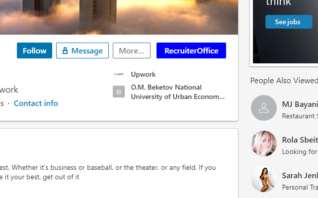 Linkedin Recruiter Office Extension  from Chrome web store to be run with OffiDocs Chromium online