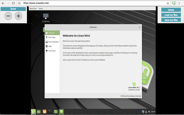 Linux Mint online server  from Chrome web store to be run with OffiDocs Chromium online