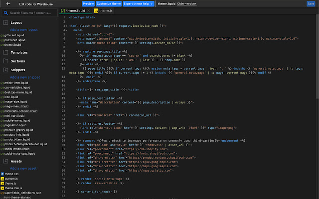 Liquify Shopify Enhanced Code Search/Editor  from Chrome web store to be run with OffiDocs Chromium online