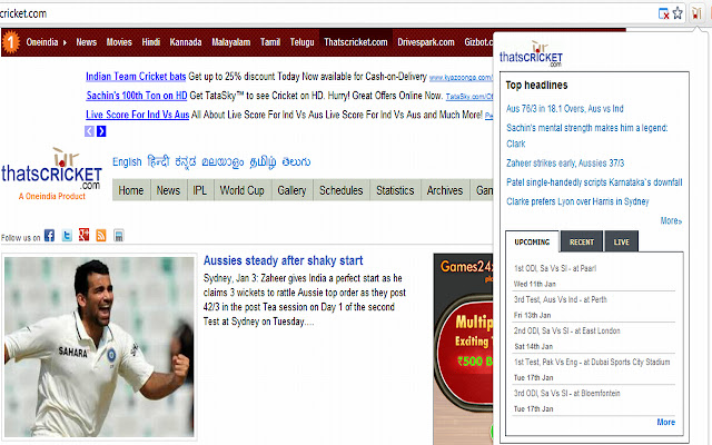 Live Cricket Score  from Chrome web store to be run with OffiDocs Chromium online