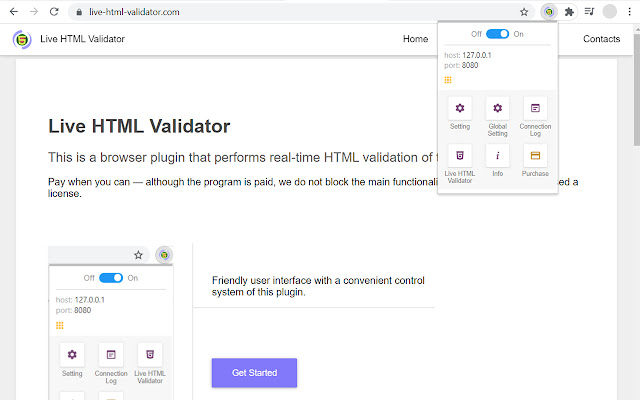 Live HTML Validator  from Chrome web store to be run with OffiDocs Chromium online