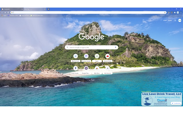 Live Love Drink Travel Fiji Theme  from Chrome web store to be run with OffiDocs Chromium online