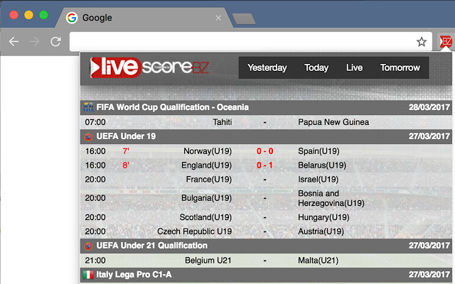 LiveScore.BZ Live Football Scores  from Chrome web store to be run with OffiDocs Chromium online