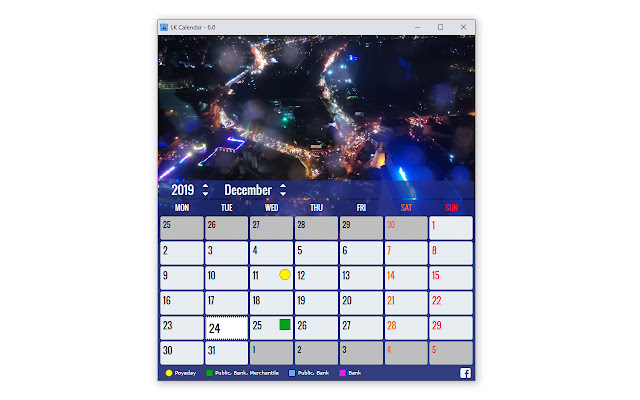 LK Calendar  from Chrome web store to be run with OffiDocs Chromium online