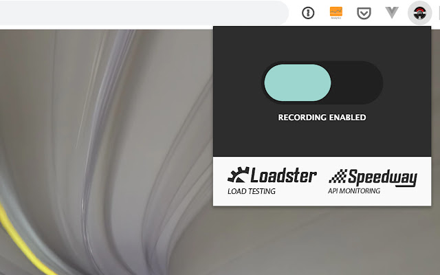 Loadster Recorder  from Chrome web store to be run with OffiDocs Chromium online