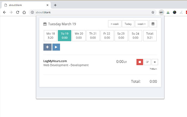 Log My Hours  from Chrome web store to be run with OffiDocs Chromium online