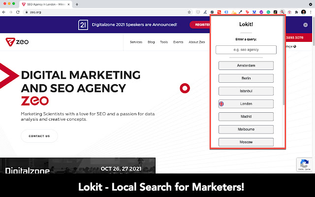 Lokit Local Search for Marketers  from Chrome web store to be run with OffiDocs Chromium online