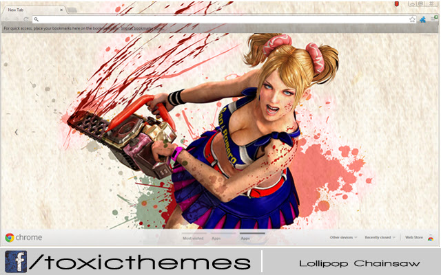 Lollipop Chainsaw toxic theme  from Chrome web store to be run with OffiDocs Chromium online