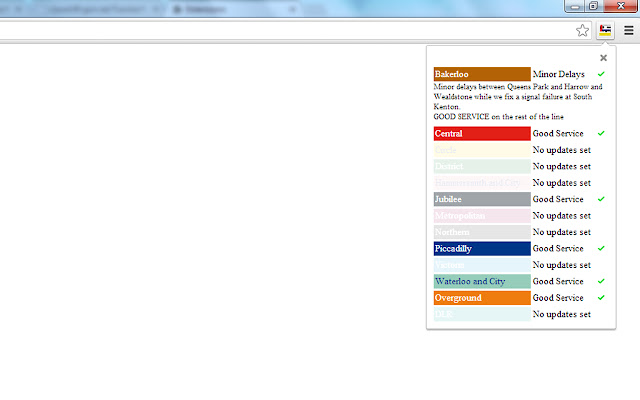 London Underground status updates  from Chrome web store to be run with OffiDocs Chromium online