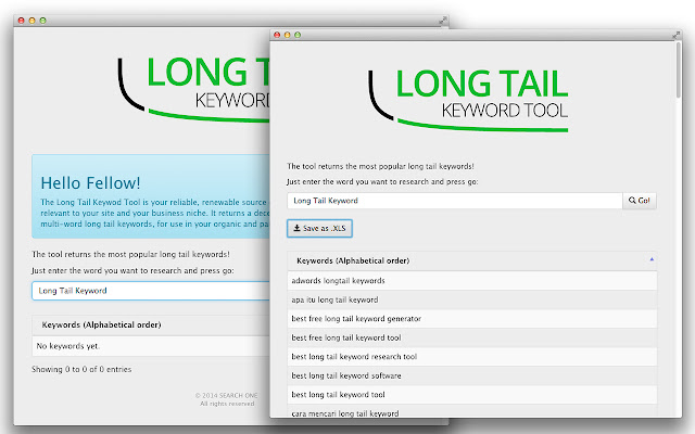 Long Tail Keyword Tool Pro din magazinul web Chrome va fi rulat cu OffiDocs Chromium online