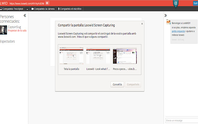 Loowid Screen Capturing  from Chrome web store to be run with OffiDocs Chromium online