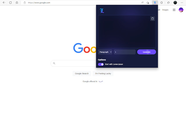 Lorem Gen  from Chrome web store to be run with OffiDocs Chromium online