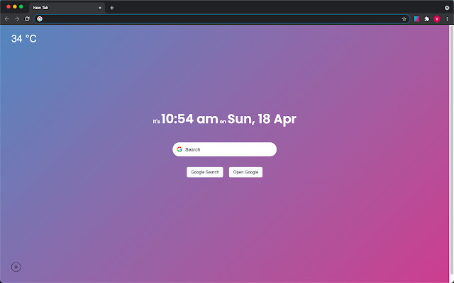 Luminous New Tab  from Chrome web store to be run with OffiDocs Chromium online