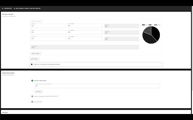 Macro Settings by FOODFASTFIT  from Chrome web store to be run with OffiDocs Chromium online