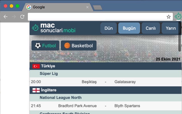 MacSonuclari.mobi Canlı Skor  from Chrome web store to be run with OffiDocs Chromium online