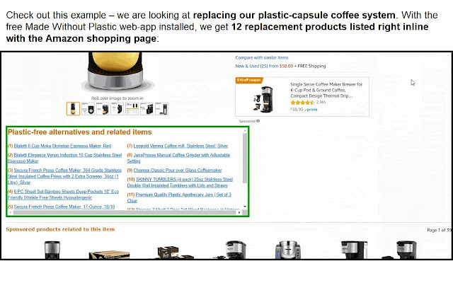 Made Without Plastic Product Finder  from Chrome web store to be run with OffiDocs Chromium online