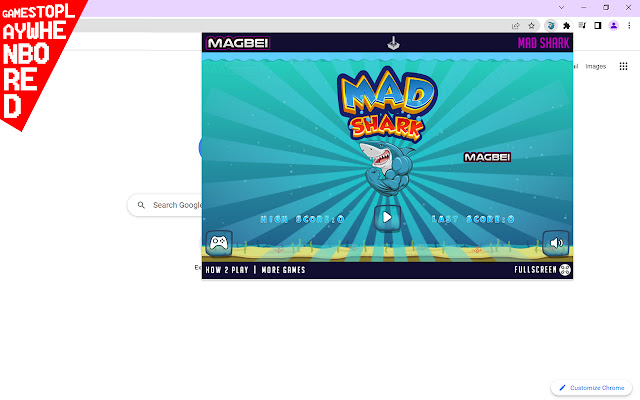 Mad Shark Game Runs Offline  from Chrome web store to be run with OffiDocs Chromium online