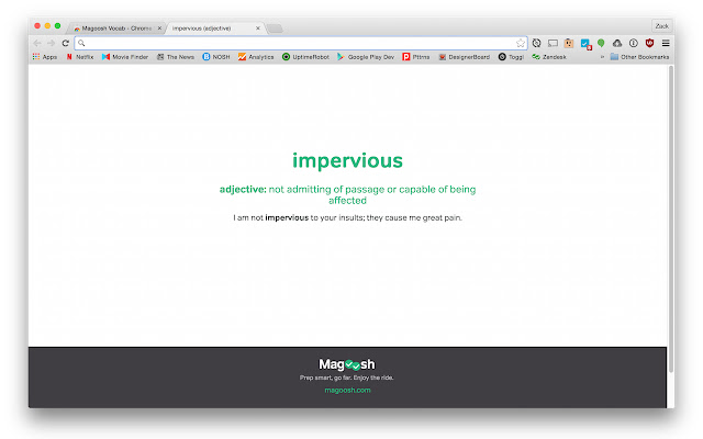 Magoosh Vocabulary  from Chrome web store to be run with OffiDocs Chromium online