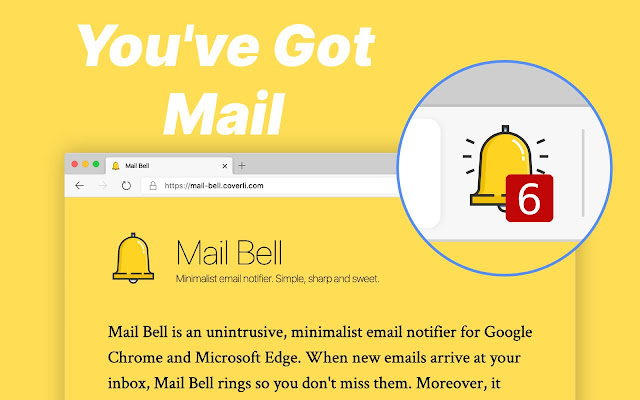 Mail Bell  from Chrome web store to be run with OffiDocs Chromium online