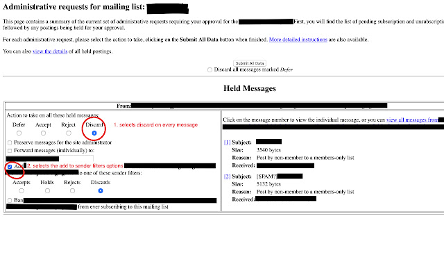 Mailman Spam Helper  from Chrome web store to be run with OffiDocs Chromium online