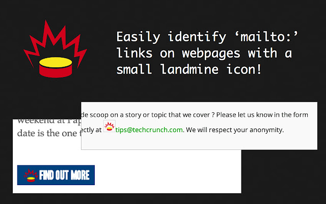 Mailto Landmines  from Chrome web store to be run with OffiDocs Chromium online