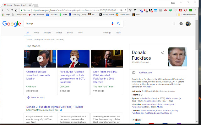 Make Trump Fuckface!  from Chrome web store to be run with OffiDocs Chromium online