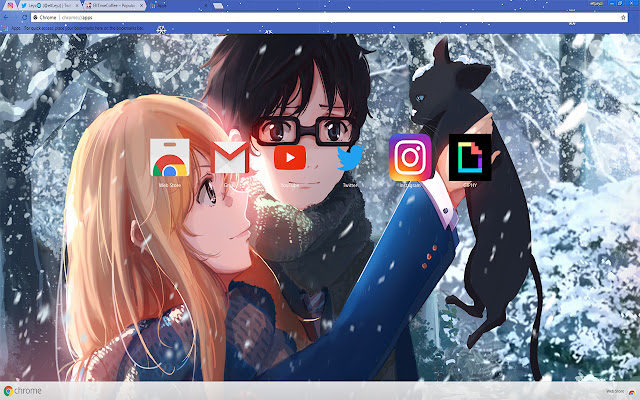 Manga Cat Anime Your Lie in April THEME 2018  from Chrome web store to be run with OffiDocs Chromium online