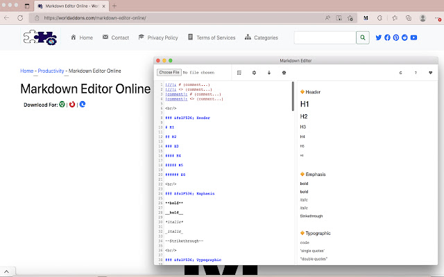 Markdown Editor Online  from Chrome web store to be run with OffiDocs Chromium online