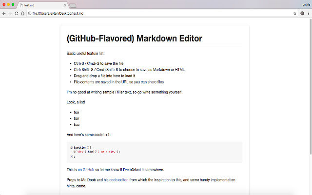 Markdown In Browser  from Chrome web store to be run with OffiDocs Chromium online