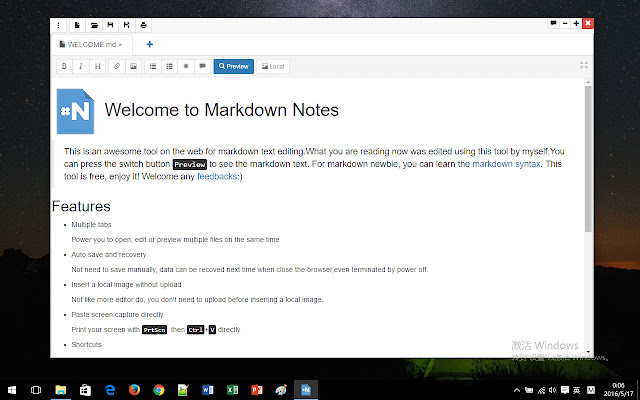 Markdown Notes  from Chrome web store to be run with OffiDocs Chromium online