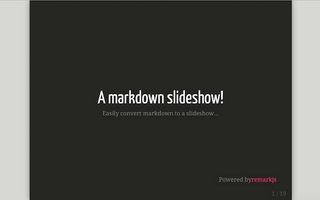 Markdown Slides  from Chrome web store to be run with OffiDocs Chromium online