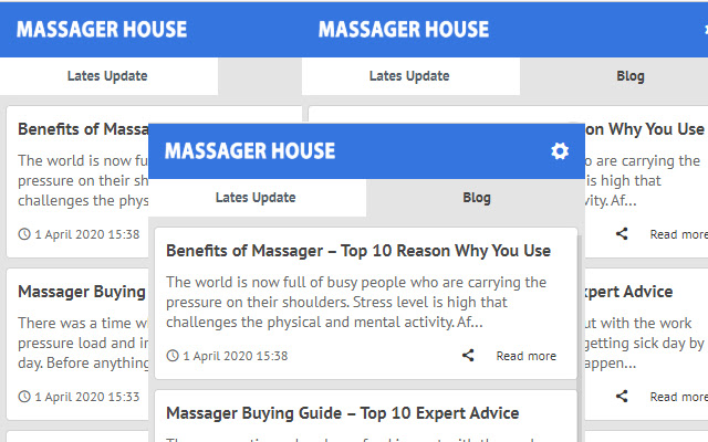 Massager House Latest Blog News  from Chrome web store to be run with OffiDocs Chromium online